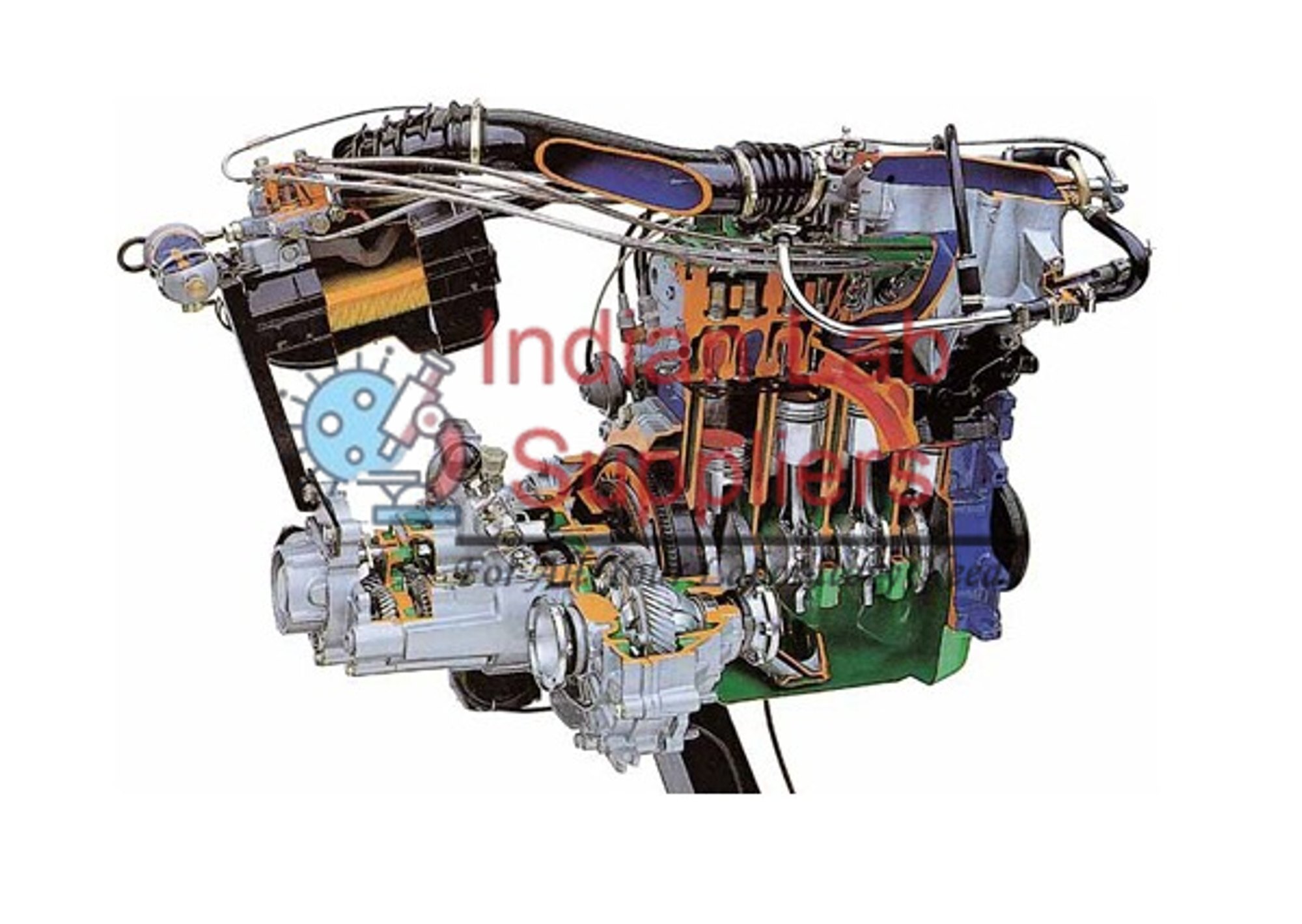 Sectioned 4 Cylinder Petrol Engine With K-Jetronic Ignition ...